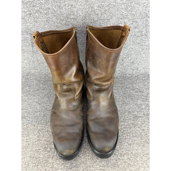 ✅Red Wing 1105 Pecos Work Boots Mens 10.5E Brown Leather ✅Custom Made Side Zip - Picture 6 of 10